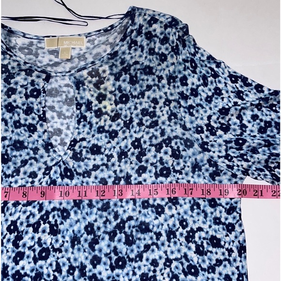 MICHAEL KORS L Long sleeves Blouse bottom hem and wrist elastic Keyhole neckline - Picture 4 of 14